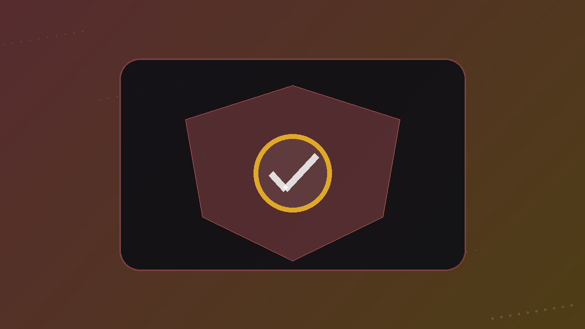 Abstract shield protecting a video file from warning symbols and malicious download buttons